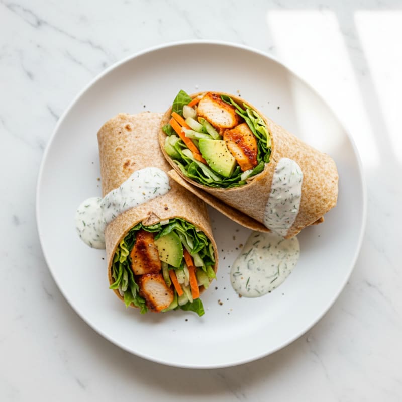 Crispy Buffalo Ranch Chicken Wraps
