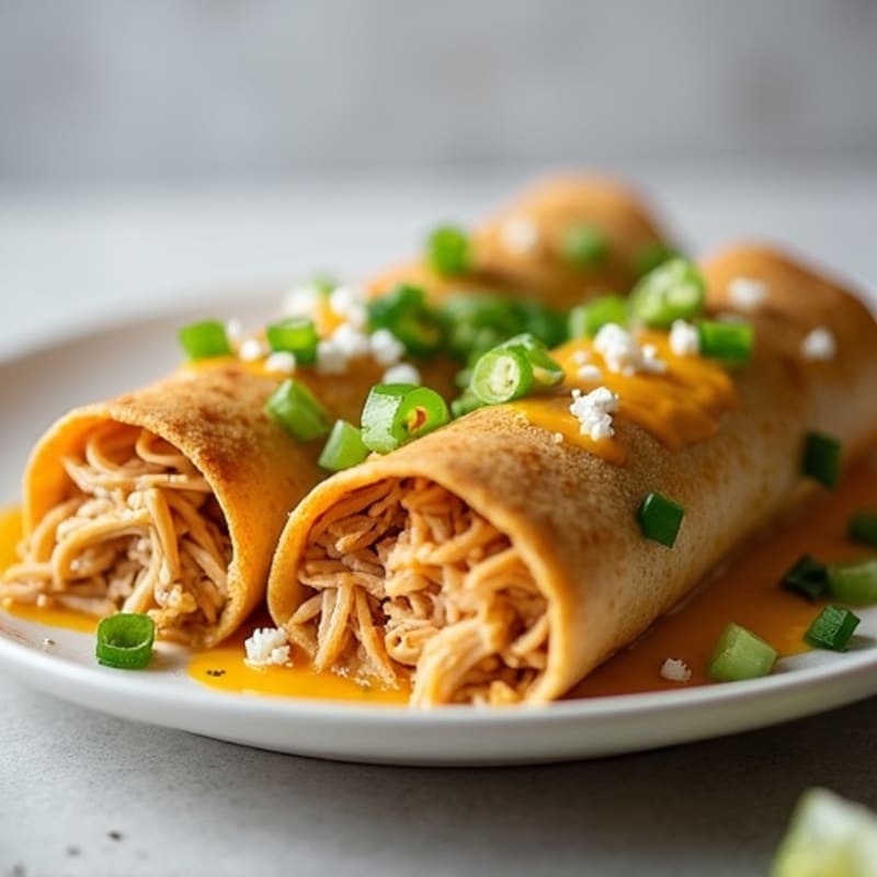 Shredded Chicken Enchiladas with Green Chile Sauce