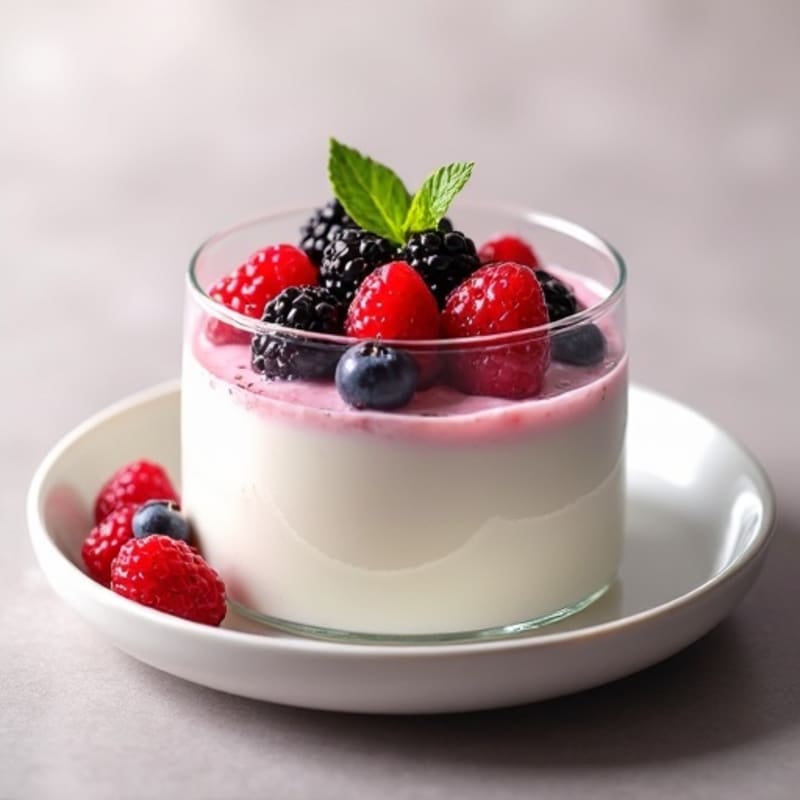 Silky Greek Yogurt Protein Pudding with Berries