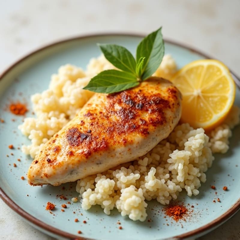 Creamy Yogurt-Spiced Chicken with Cauliflower Rice