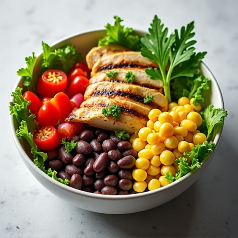 Cilantro Lime Black Bean Bowl with Roasted Corn