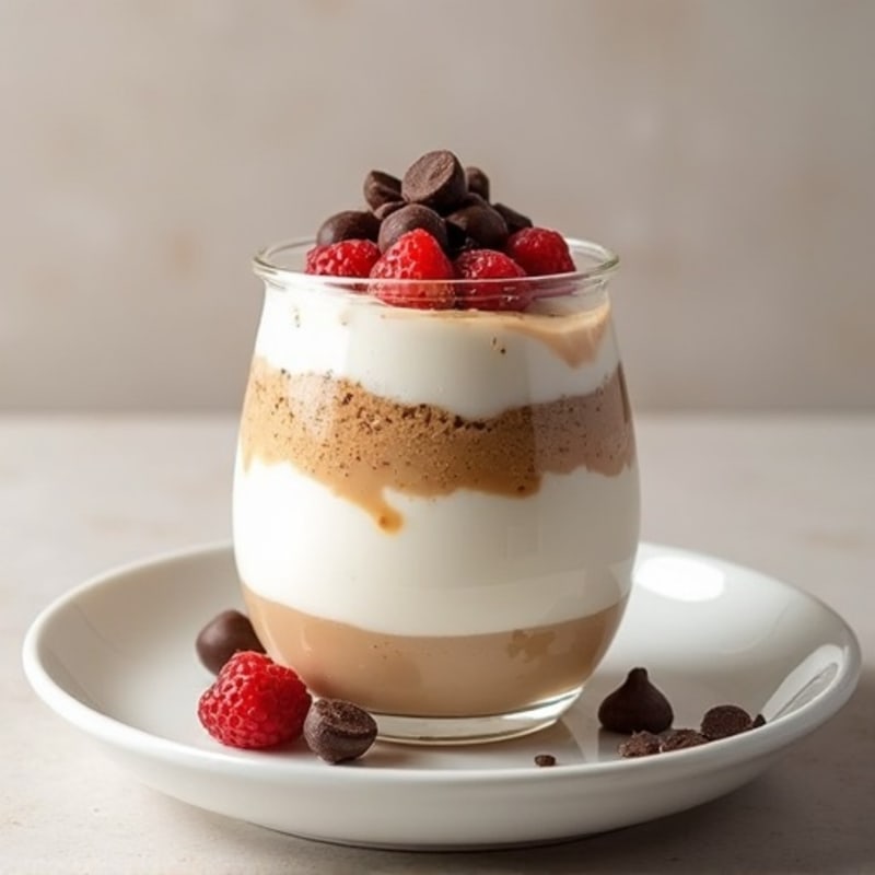 Oikos Yogurt Protein Parfait with Sugar Free Syrup and Almond Milk