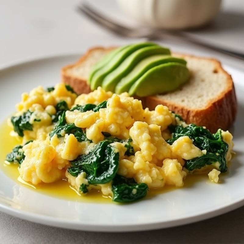 Egg White and Cottage Cheese Scramble with Spinach