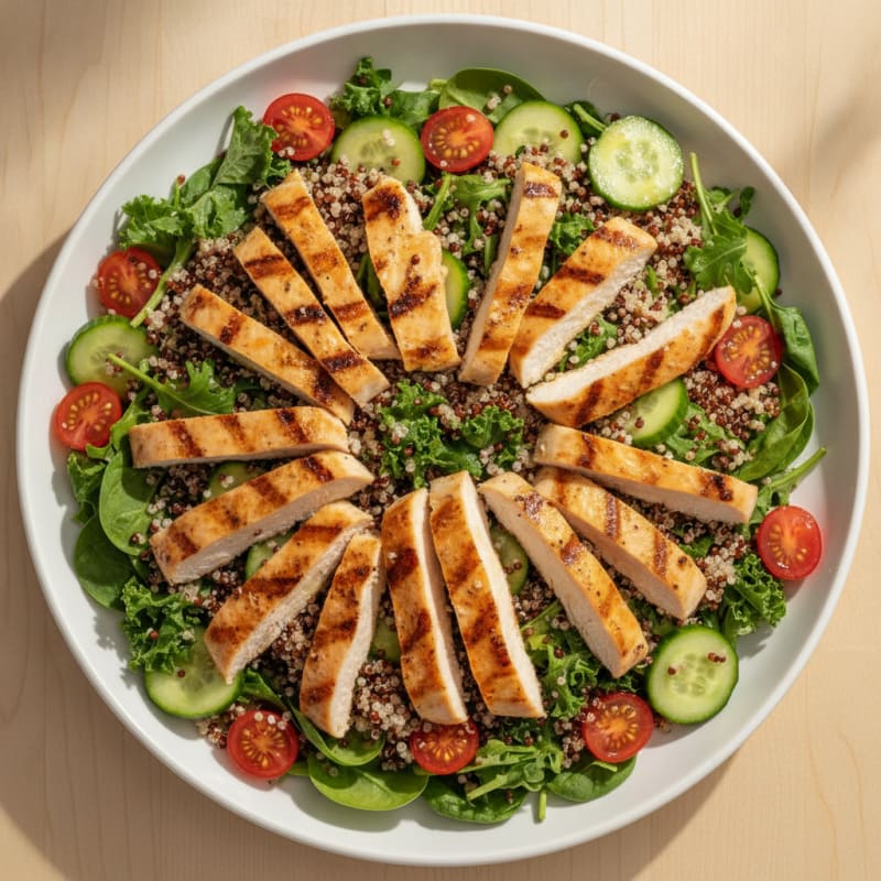 Grilled Chicken and Quinoa Salad with Fresh Greens