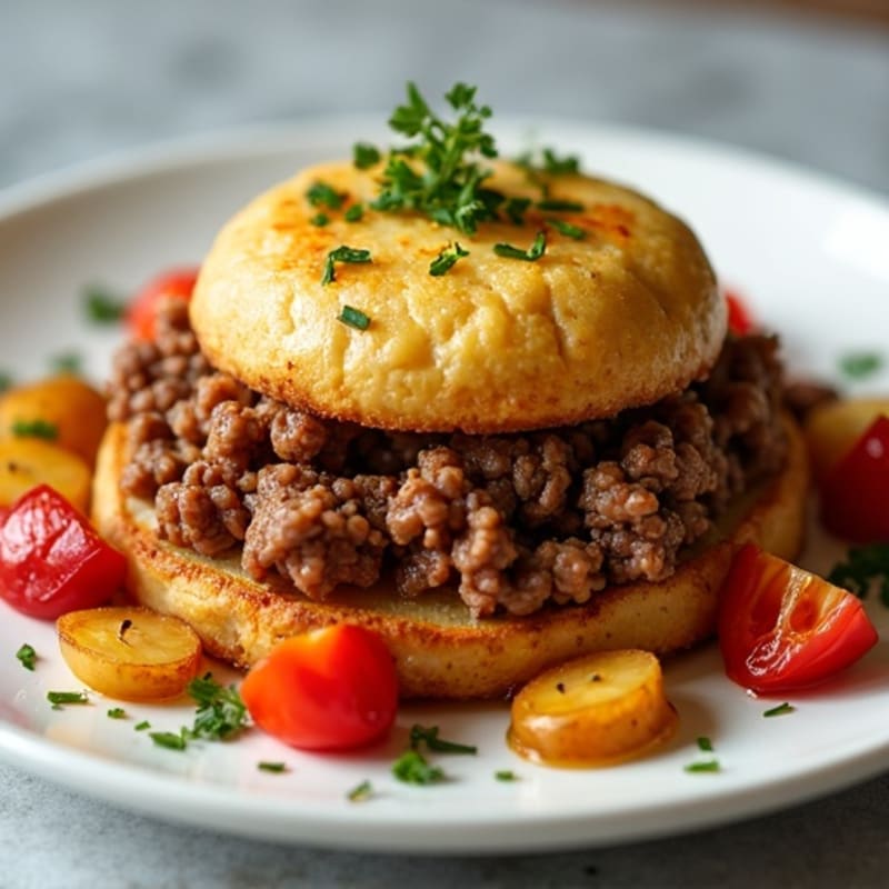 Lean Ground Beef and Crispy Roasted Potato Bake