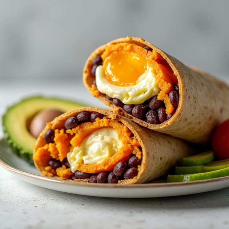 Protein-Packed Sweet Potato Black Bean Breakfast Burrito