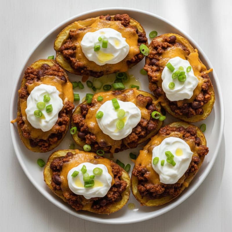 Chili Cheese Potato Skins