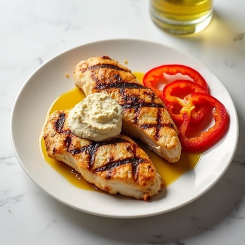 Grilled Chicken Breast with Sliced Bell Peppers