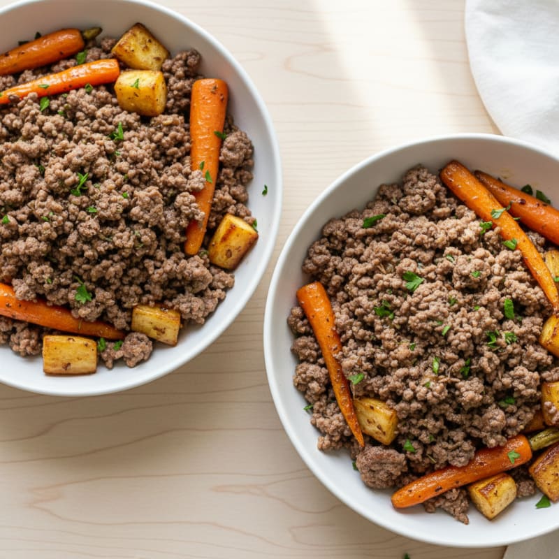 Tender Beef & Roasted Root Vegetable Bowls