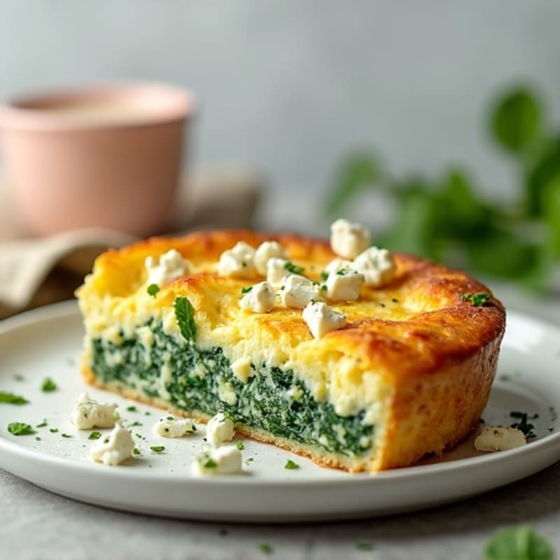 Creamy Crustless Spinach and Feta Pie