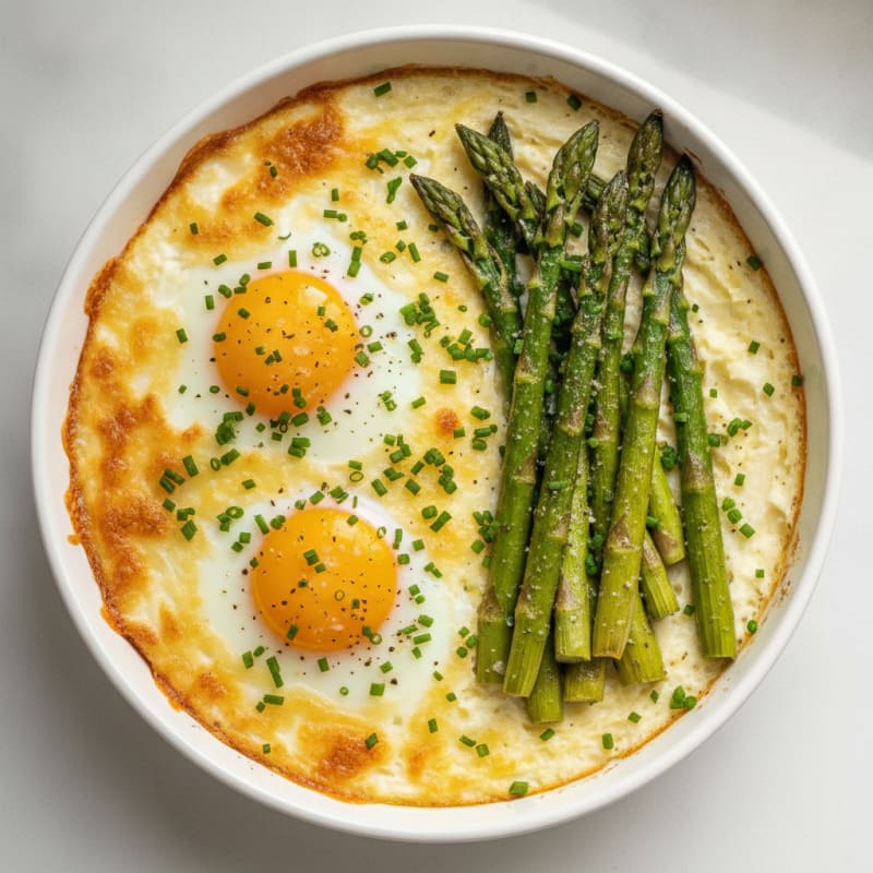 Baked Eggs with Roasted Asparagus