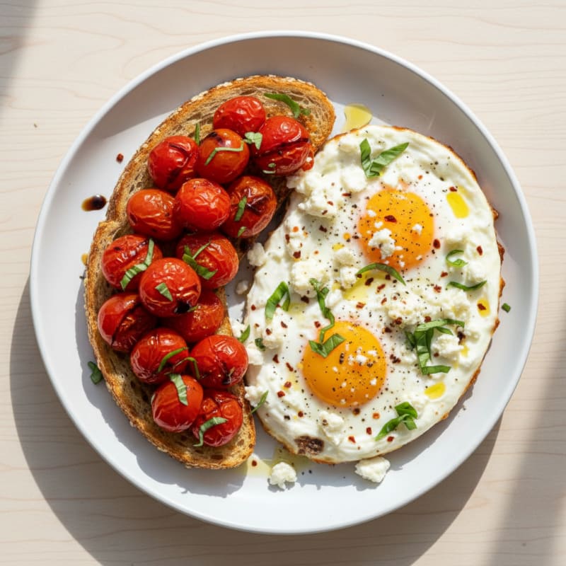 Baked Eggs with Roasted Tomato Toast