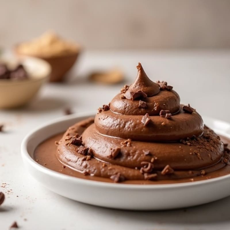 Chocolate Greek Yogurt Protein Mousse with Almond Butter