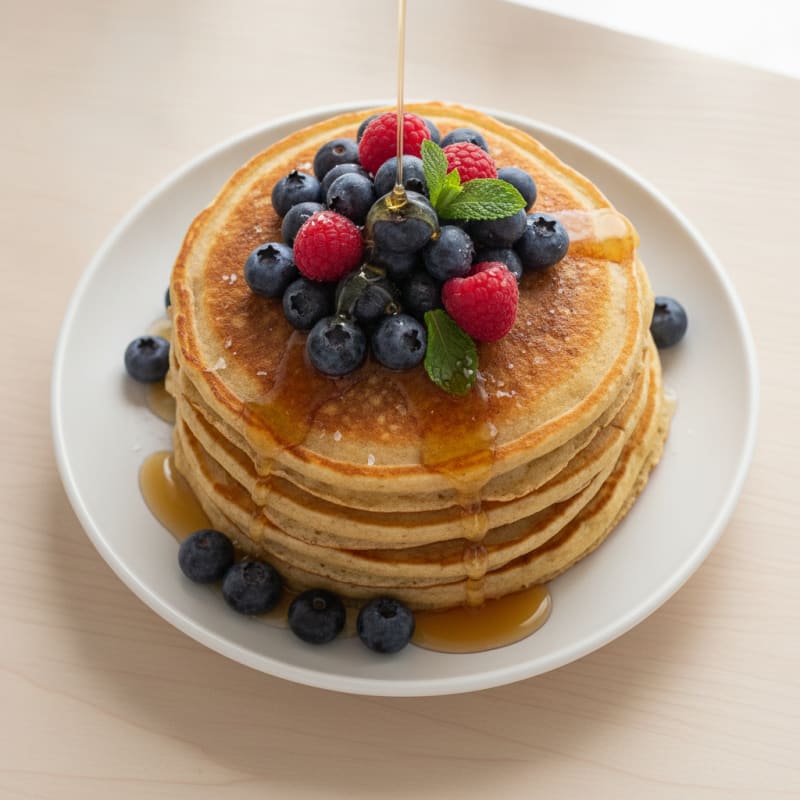 Fluffy Protein Pancakes with Berries