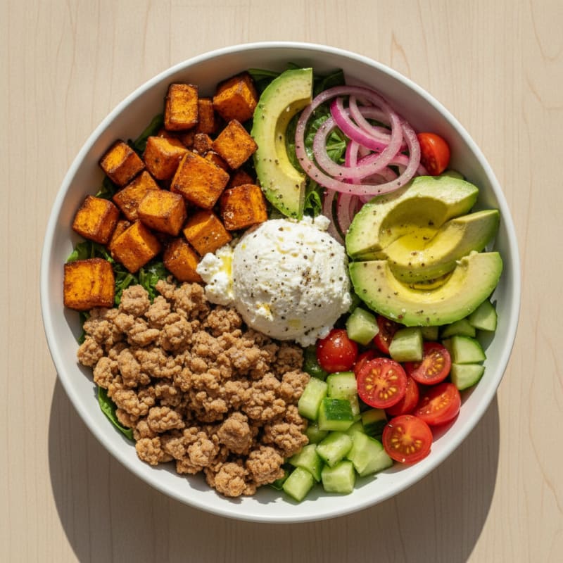 Turkey and Cottage Cheese Power Bowl