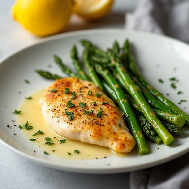 Lemon Garlic Chicken with Roasted Asparagus