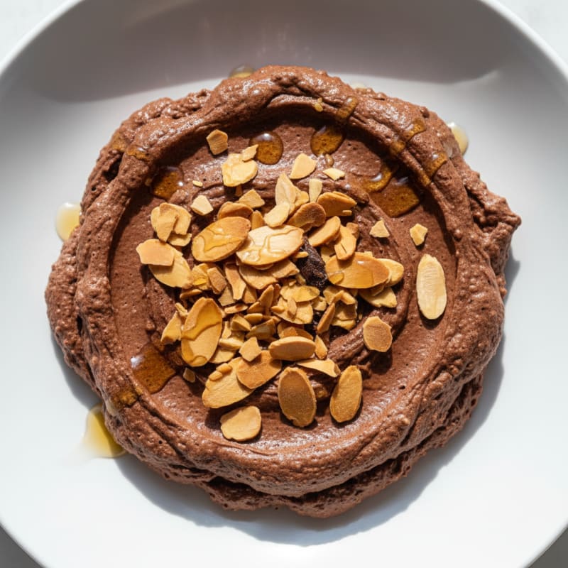 Silky Protein Chocolate Pudding with Toasted Almonds