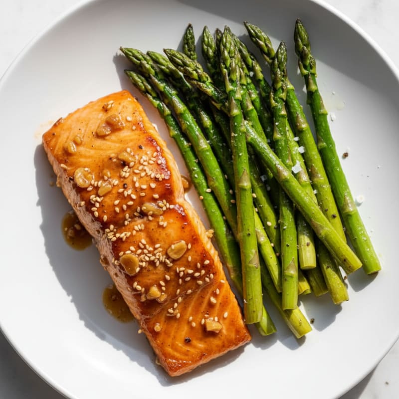 Teriyaki Glazed Salmon with Roasted Asparagus