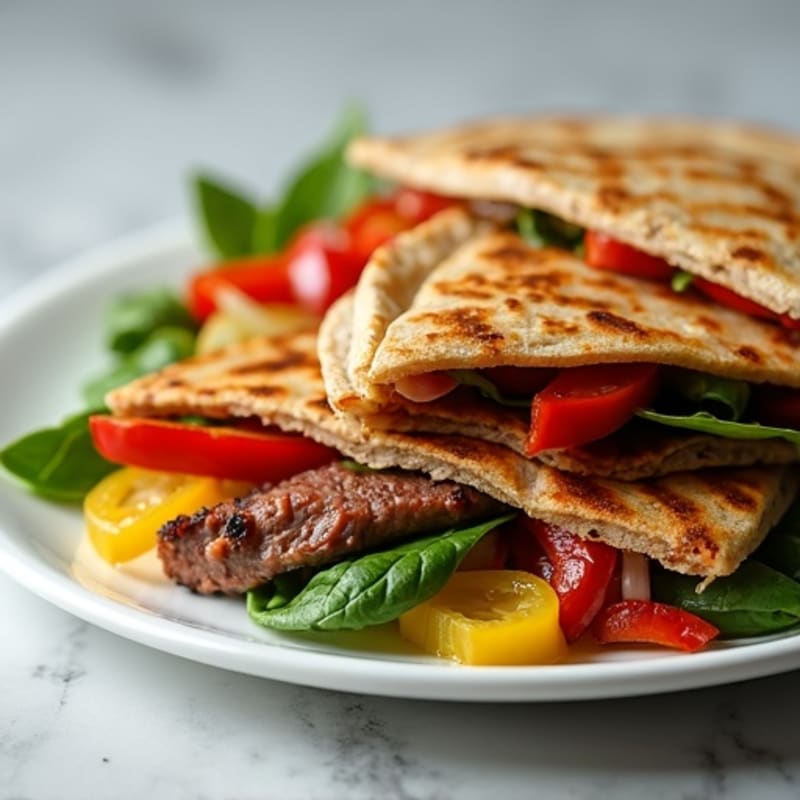 Grilled Steak and Sautéed Veggie Whole Wheat Quesadillas