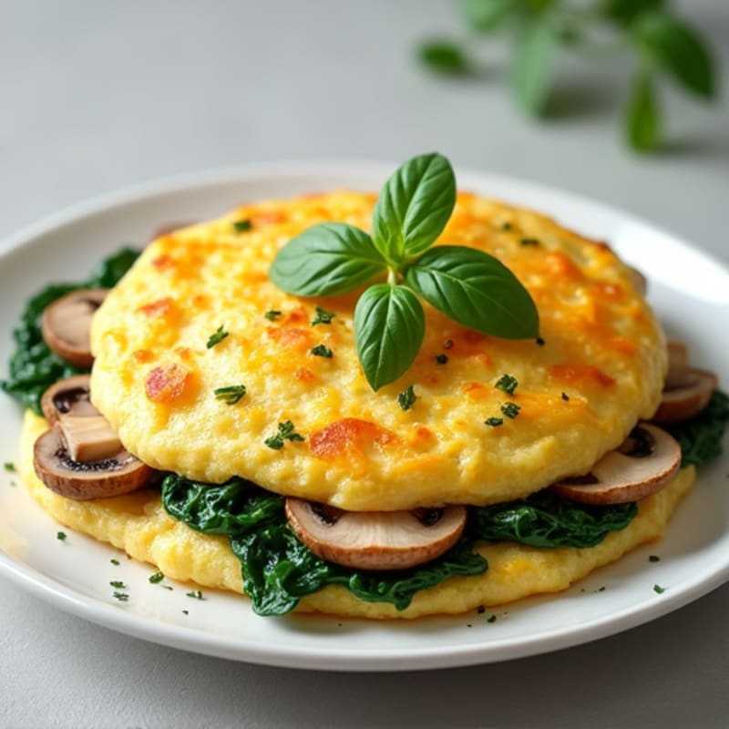 Fluffy Herb-Mushroom Omelette