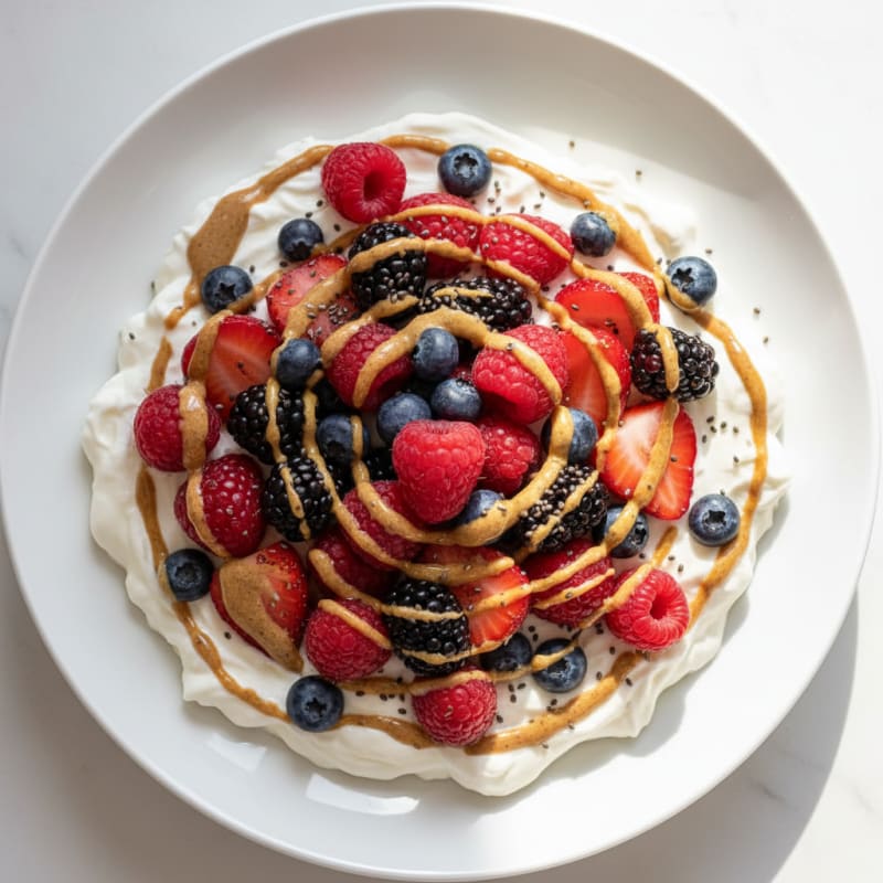 Silky Greek Yogurt Protein Pudding with Mixed Berries