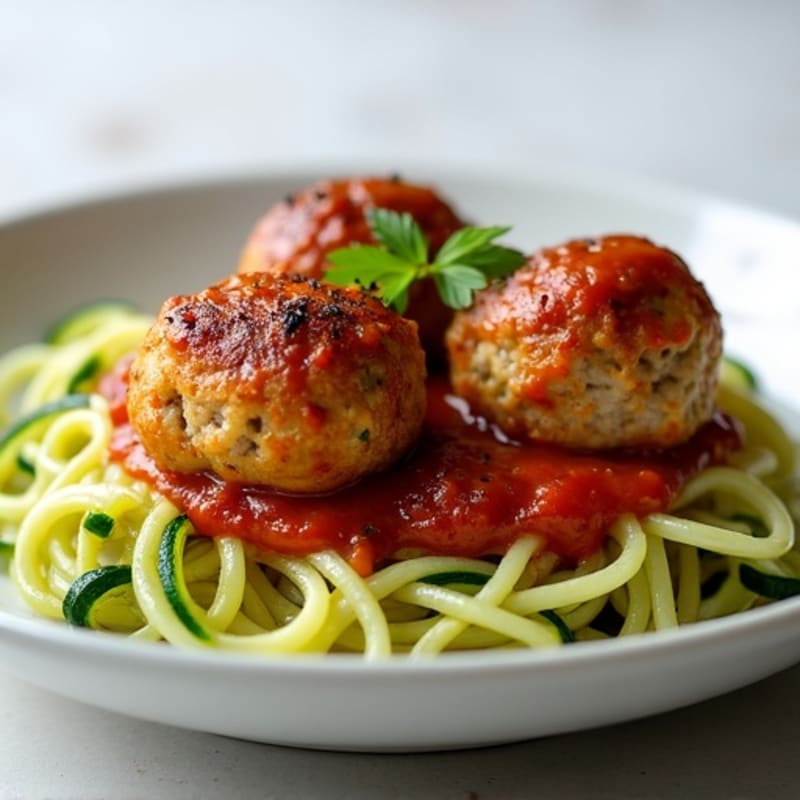 Lean Turkey Zucchini Noodle Meatballs
