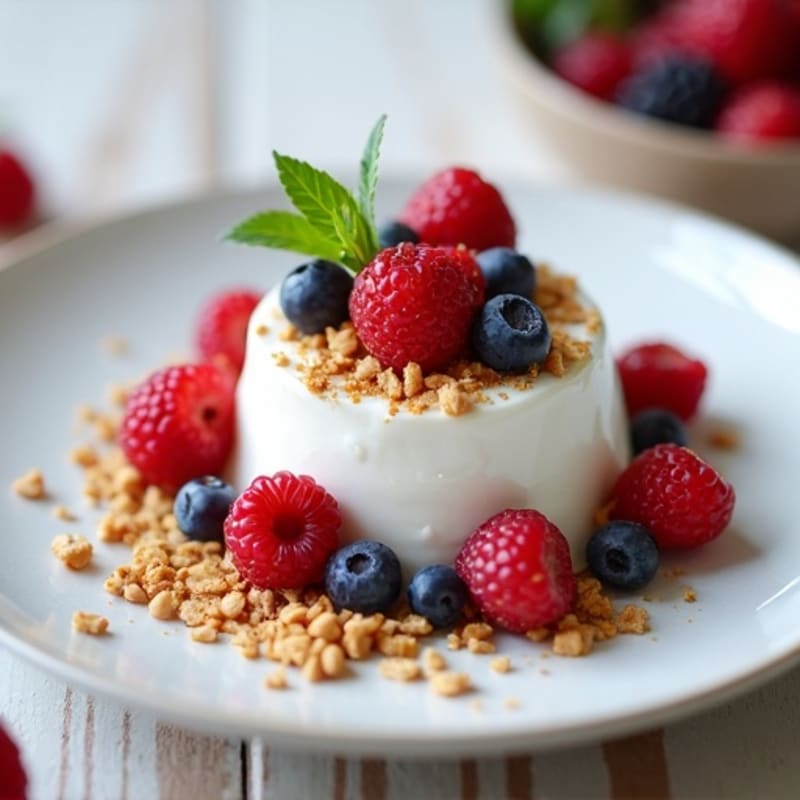 Silky Greek Yogurt Protein Mousse with Mixed Berries