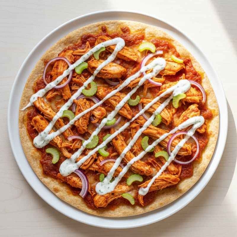 Crispy Buffalo Chicken Pizza with Zesty Ranch