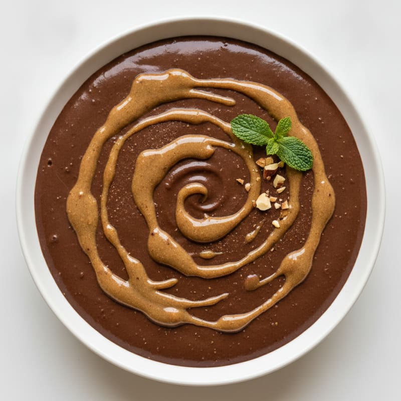 Silky Chocolate Protein Pudding with Almond Butter