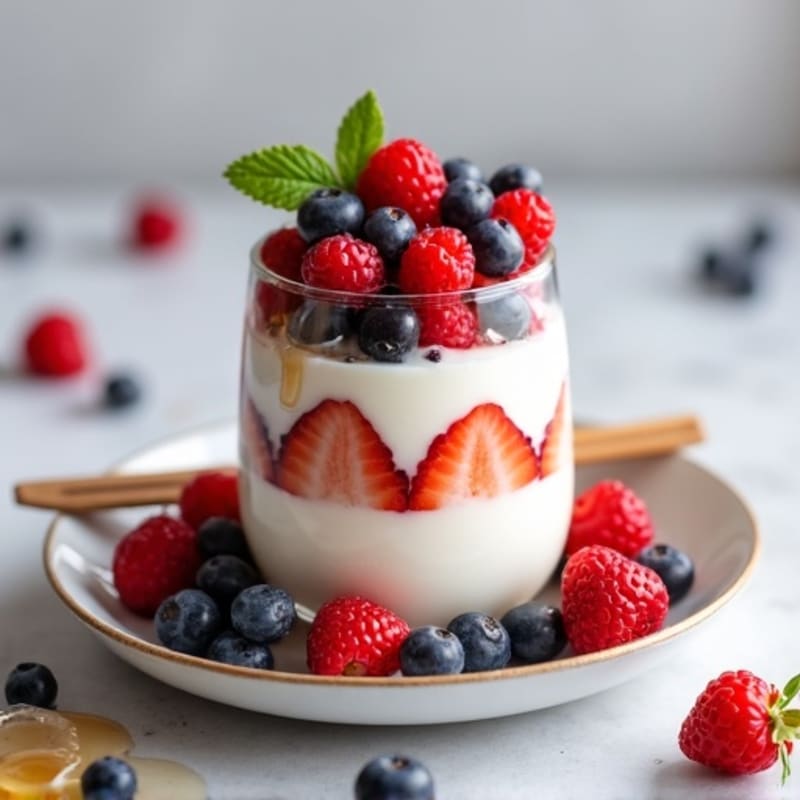Greek Yogurt Protein Parfait with Mixed Berries