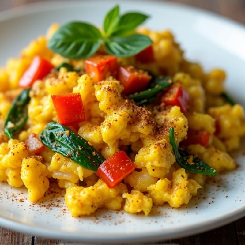 Spiced Masala Scrambled Eggs with Turmeric