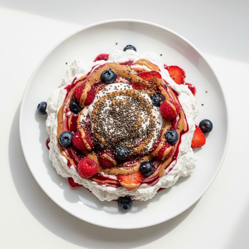 Silky Greek Yogurt Protein Mousse with Mixed Berries