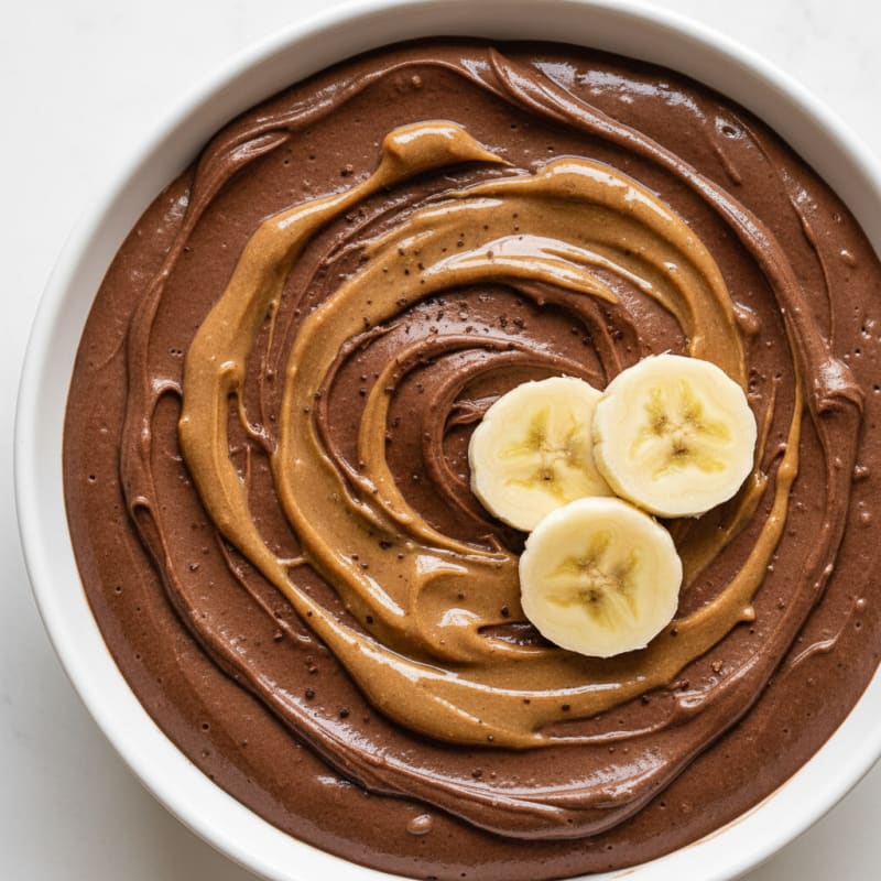 Silky Chocolate Protein Pudding with Almond Butter Swirl
