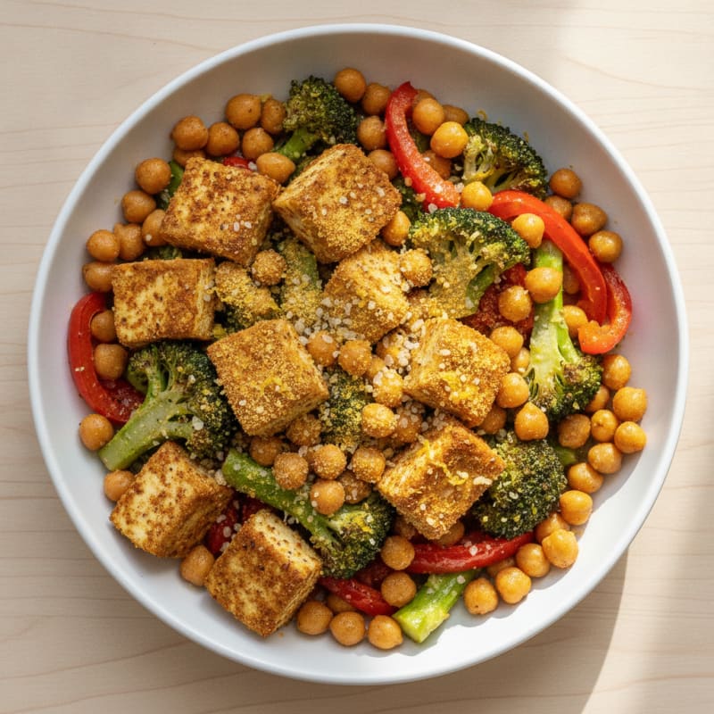Roasted Vegetable and Chickpea Bowl
