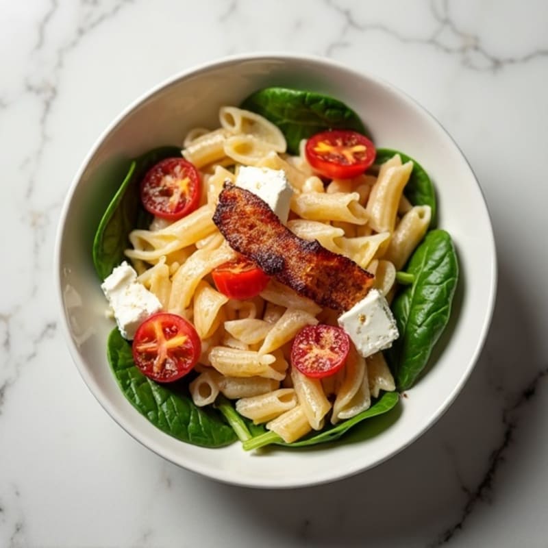 Crispy Turkey Bacon Creamy Whole Wheat Pasta
