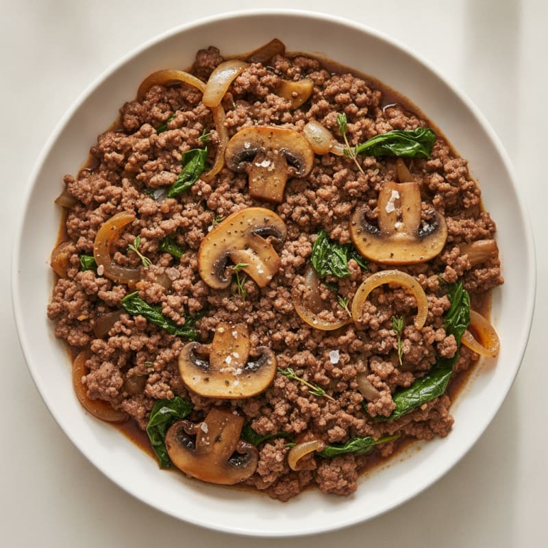Savory Ground Beef and Mushroom Skillet