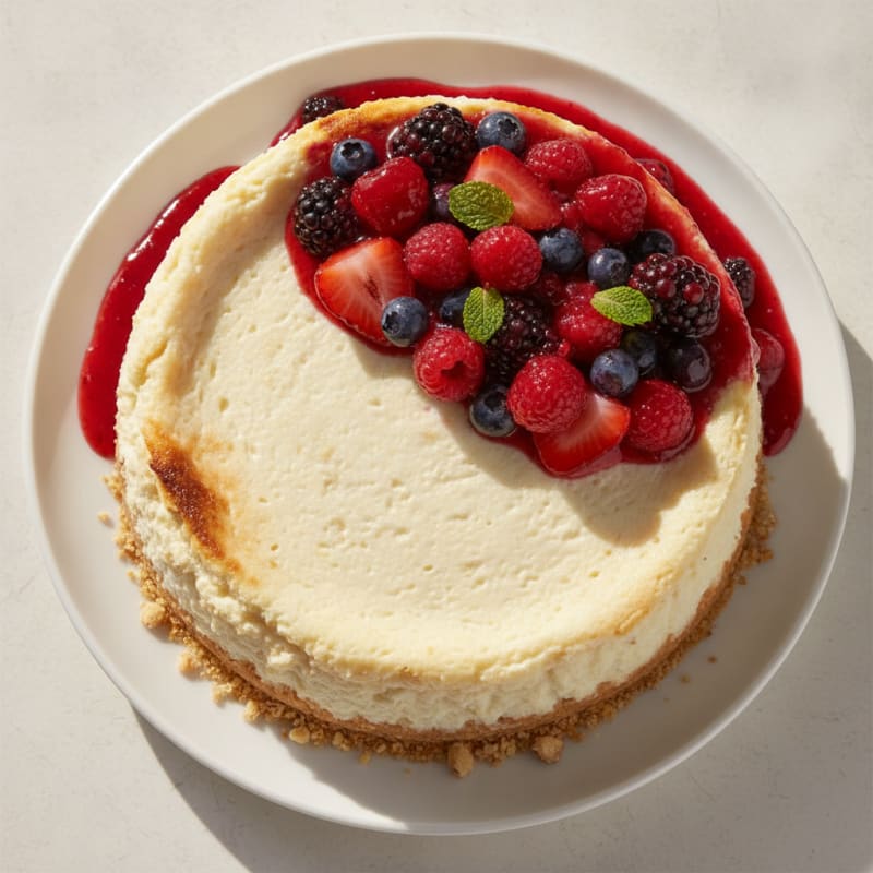Creamy Protein Cheesecake with Mixed Berries