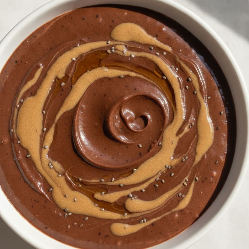Silky Chocolate Protein Pudding with Almond Butter Swirl