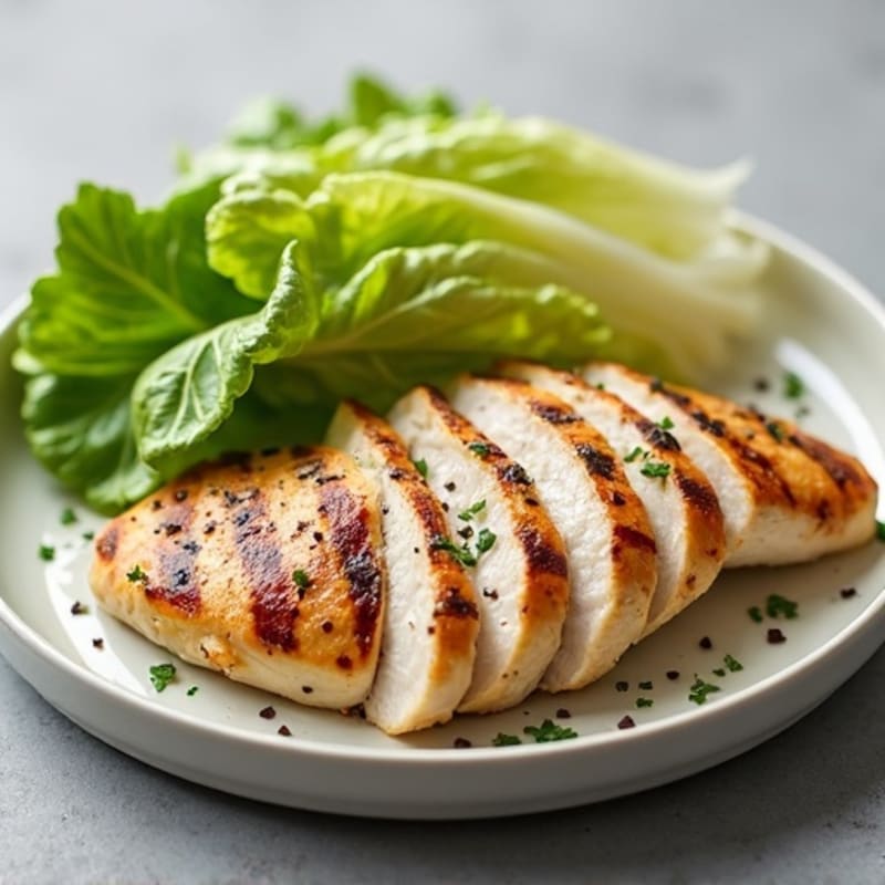 Grilled Chicken with Creamy Garlic Dressing and Crispy Romaine