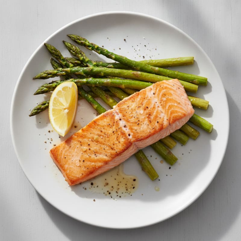 Pan-Seared Salmon with Roasted Asparagus