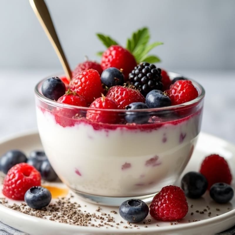 Creamy Greek Yogurt Parfait with Mixed Berries and Chia Seeds