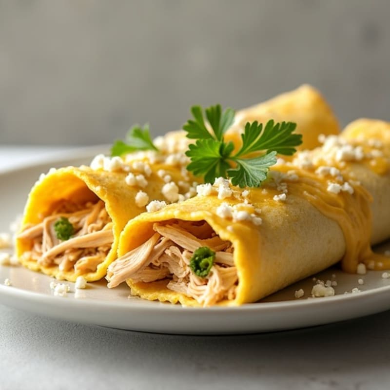 Creamy Green Chile Chicken Enchiladas