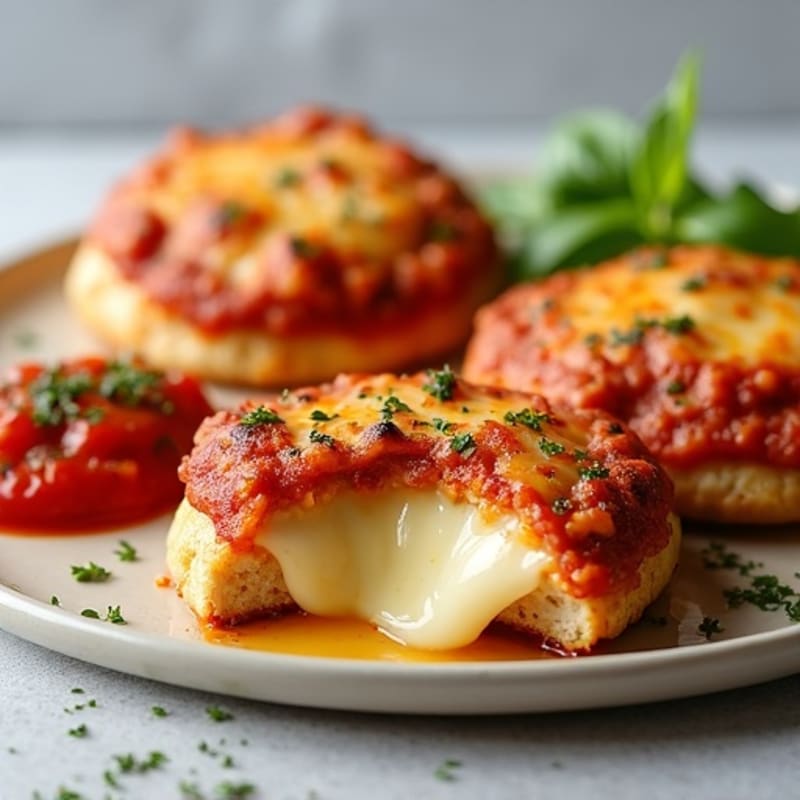 Cheesy Stuffed Chicken Pizza Patties with Crispy Turkey Pepperoni