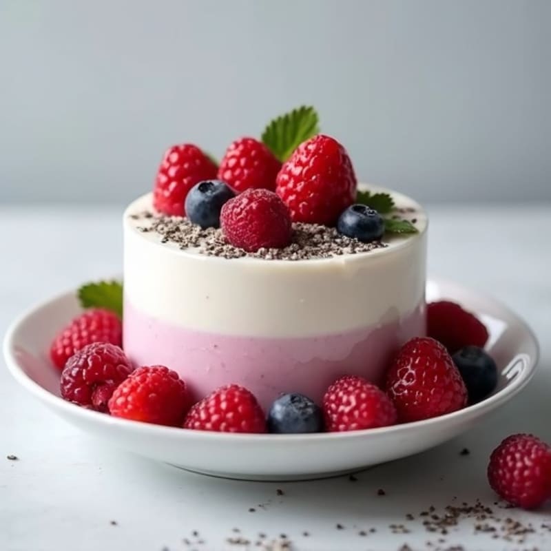 Greek Yogurt Protein Mousse with Mixed Berries