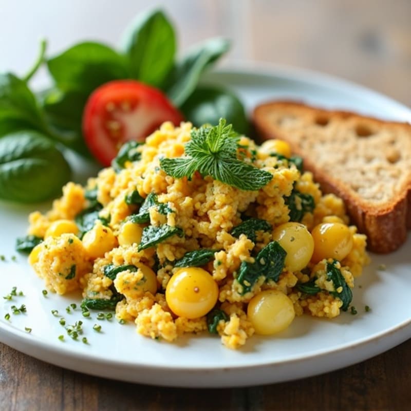 Egg White Scramble with Spinach and Turkey Breast