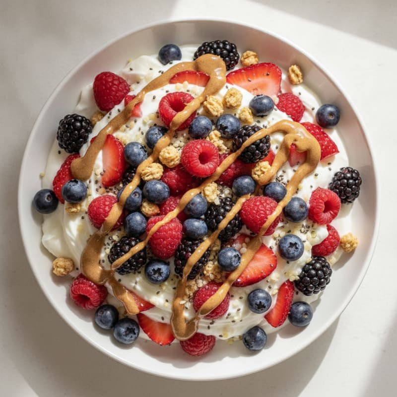 Creamy Greek Yogurt Protein Parfait with Mixed Berries