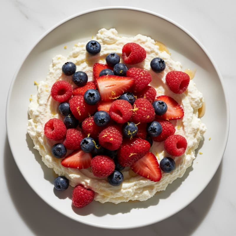Creamy Ricotta Protein Mousse with Mixed Berries