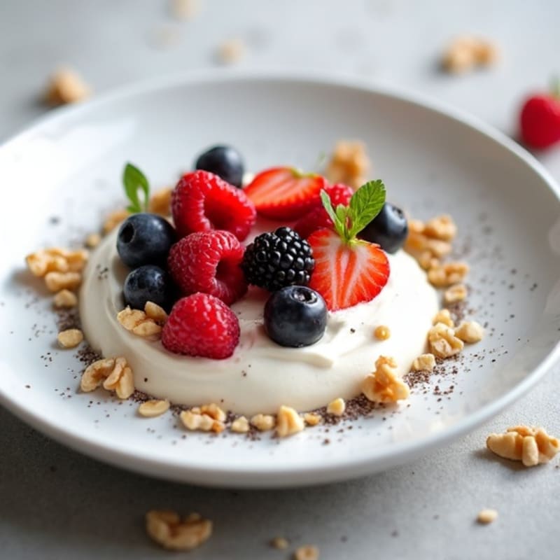 Silky Greek Yogurt Protein Mousse with Fresh Berries