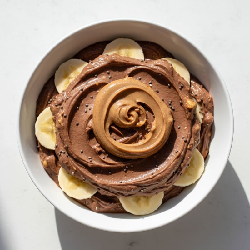 Silky Chocolate Protein Pudding with Almond Butter