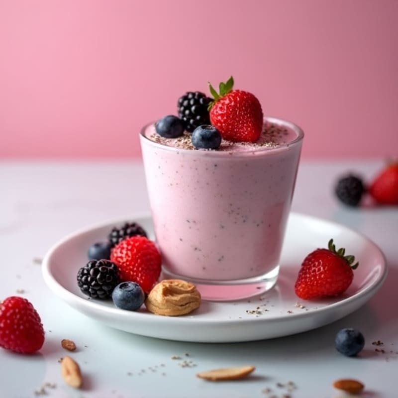Silky Greek Yogurt Protein Mousse with Mixed Berries